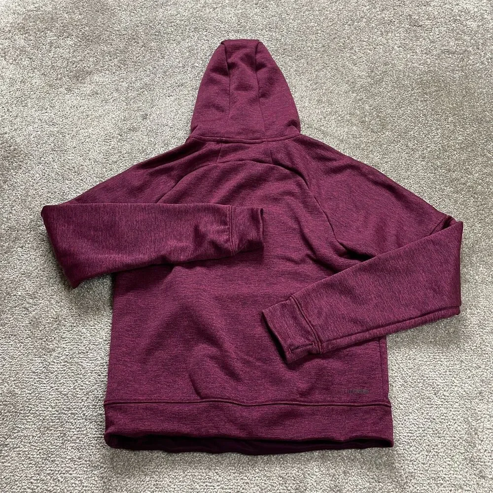 Adidas Clima Warm Hoodie Sweatshirt Womens Small Maroon Thumbholes Drawstring